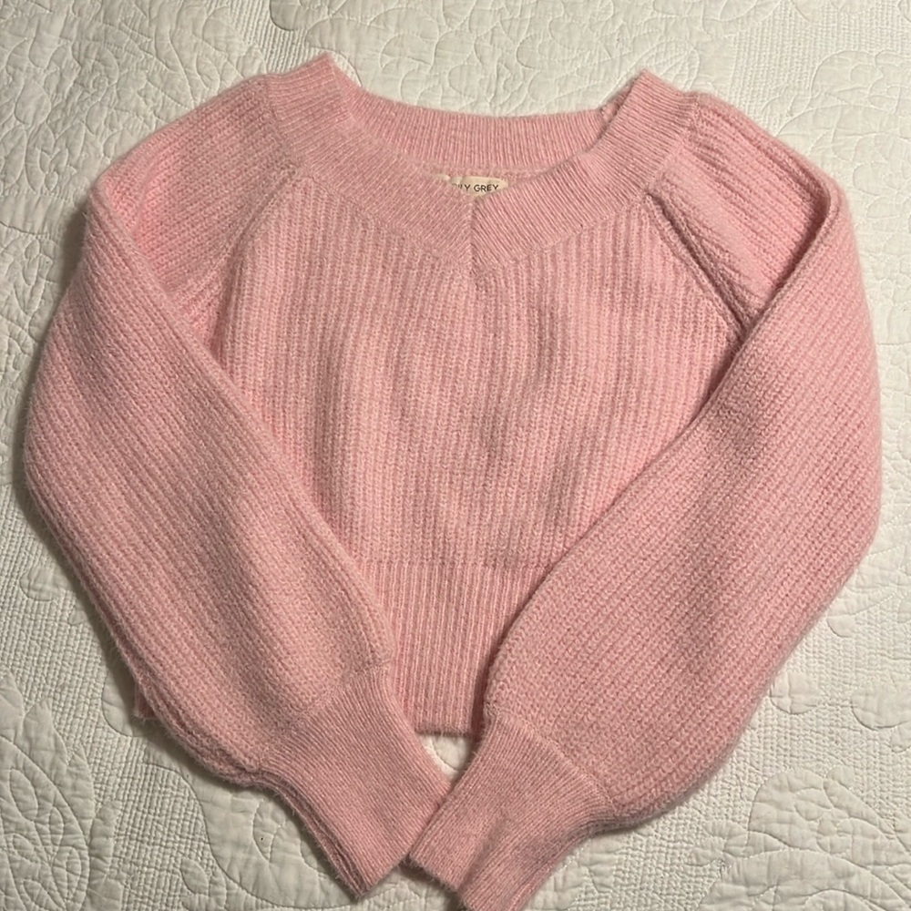 Cropped pink sweater size medium